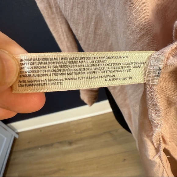 Anthropologie Pure + Good Peachy Pink High-Low Tunic with Cuffed Sleeves, Small - Picture 9 of 9